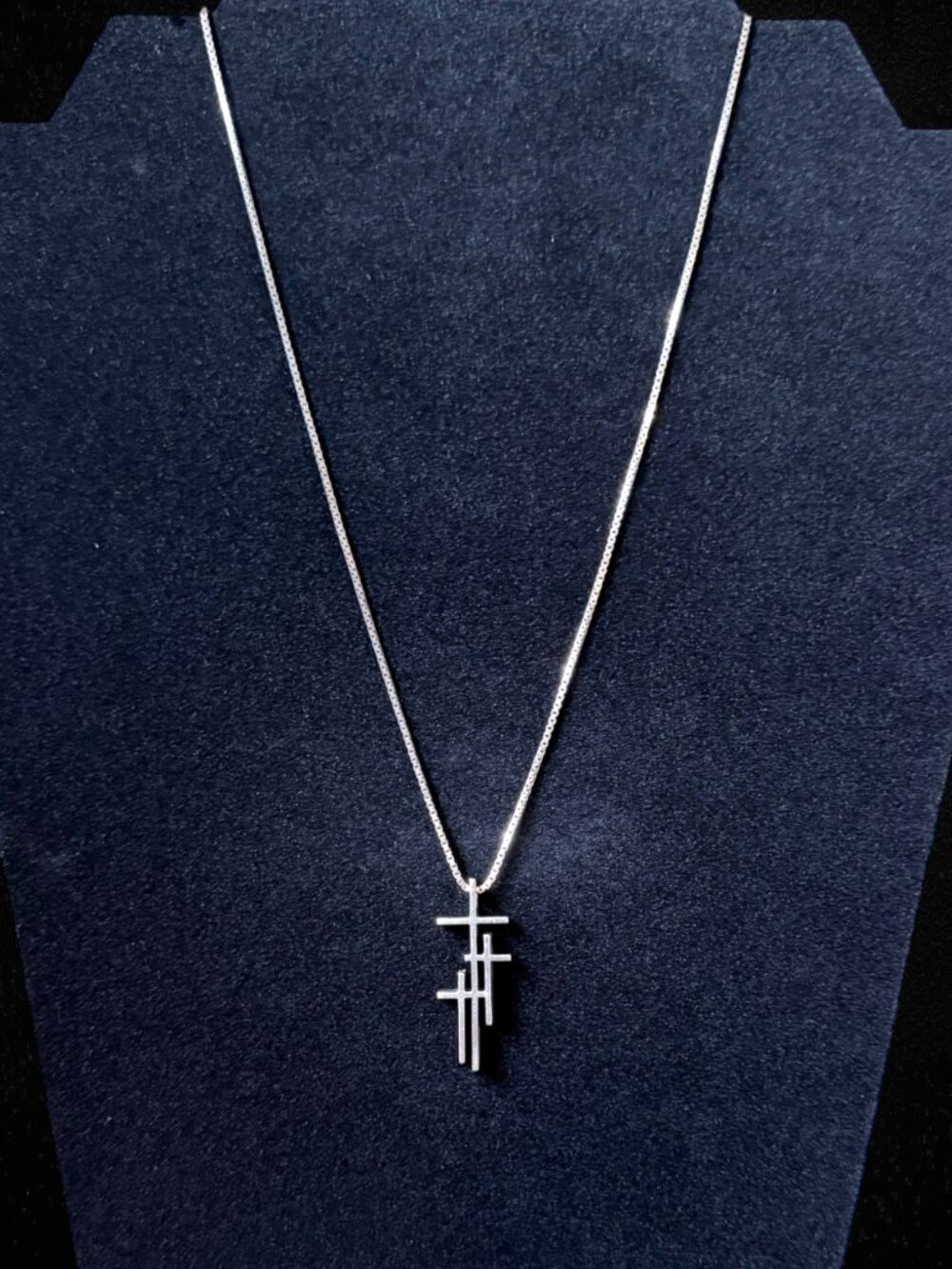 Retired James Avery Sterling Silver Layered Cross Pendant Necklace 16" Italy 925